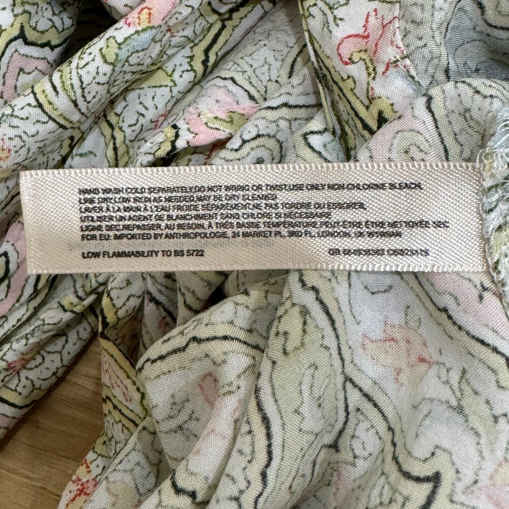 Anthropologie Green and Pink Paisley Robe - Picture 12 of 15